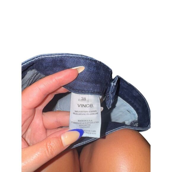 Vince Cargo Dark Wash Ankle Zipper Bottom Jeans - Size 28” - Picture 5 of 10